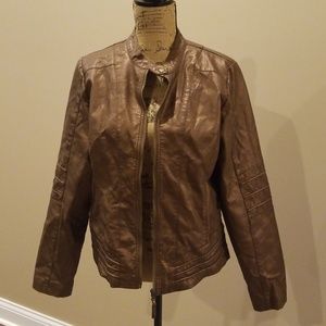 Maurices bronze faux leather crop jacket RK:8:11